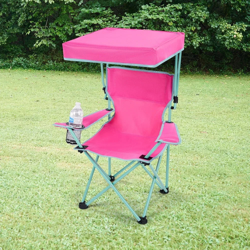 Kids Easy Camp Chair with Adjustable Sunshade & Safety Lock TinyToyShop