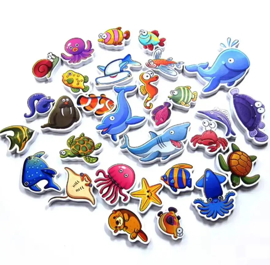 EVA Foam Animal Bath Sticker Toys for Kids – Marine Animals Set