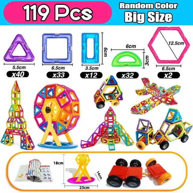 Jumbo Magnetic Blocks – Big-Size Constructor Set – big size 119pcs