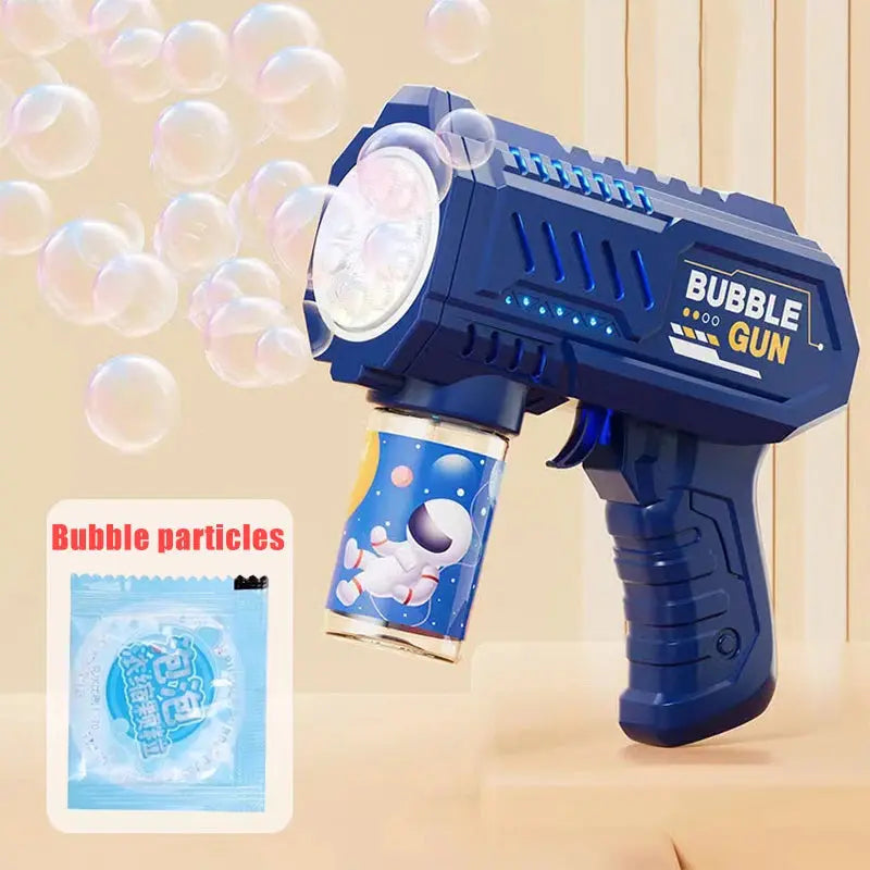 Automatic Bubble Gun – Rocket Bubble Machine with Solution – Deep Blue