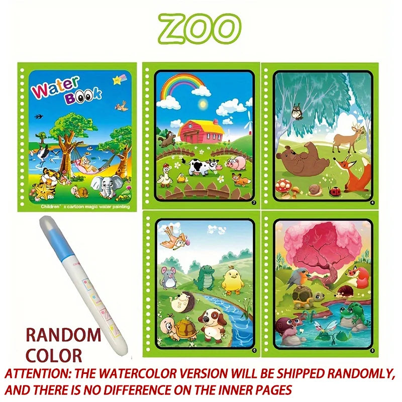 Magic Water Drawing Book – Reusable Montessori Coloring Toy for Kids