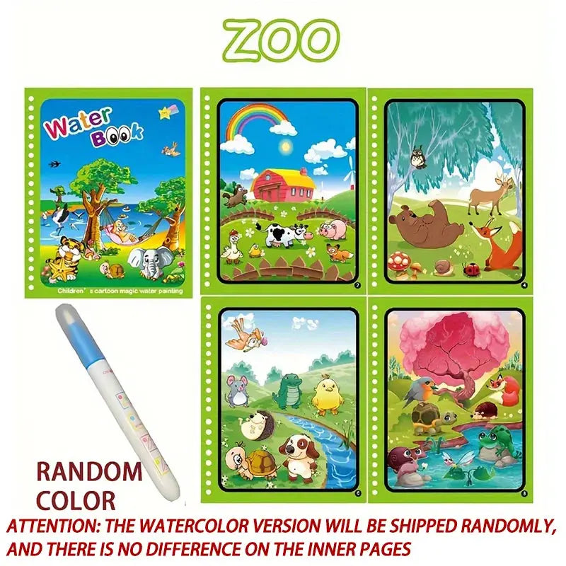 Magic Water Drawing Book – Reusable Montessori Coloring Toy for Kids – zoo