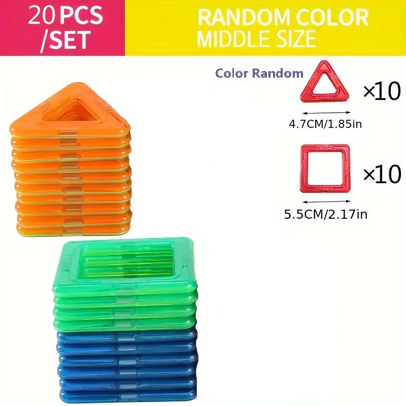 Magnetic Building Blocks Set – 20 to 100 Pieces for Kids Ages 4-6 – 20 Pieces