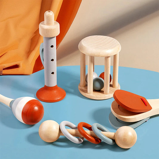 5Pcs Baby Musical Instruments Sensory Rattle Toys Early Educational Baby Musical Toys Montessori Toys Birthday Gifts for Kids TinyToyShop