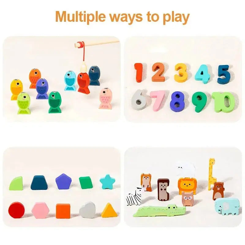 Montessori Wooden Busy Board – Shape & Number Matching Toy