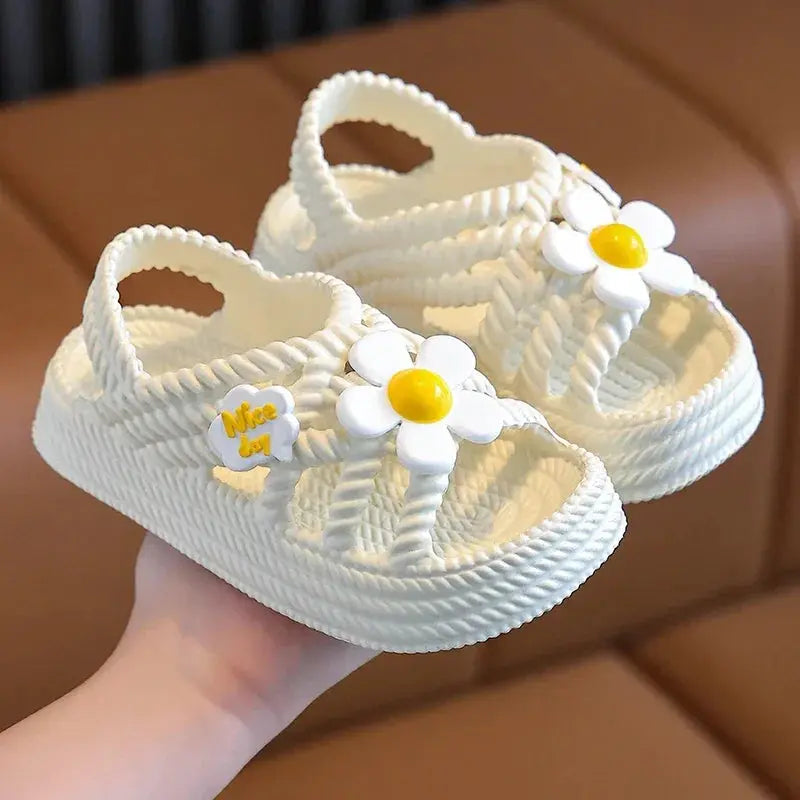 Girls' Flower Sandals – Non-Slip EVA Beach Shoes – Style 3 – 34-35(inner 20.5)