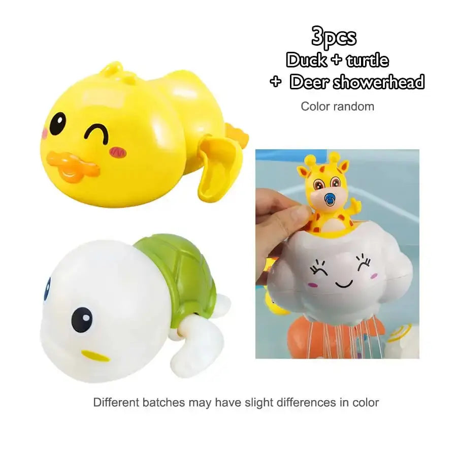 Swimming Turtle & Duck Bath Toy for Toddlers – 3pc SetC