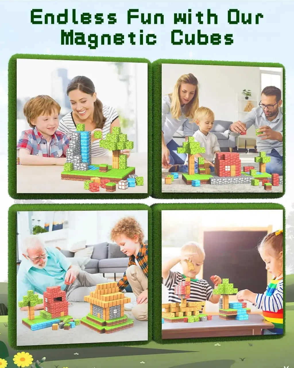 Magnetic Blocks 100-Piece Set – STEM Sensory Cubes