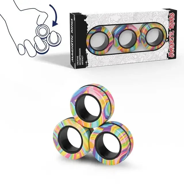 Magnetic Fidget Rings – Spinner Set for Focus & Calm – Multicolor