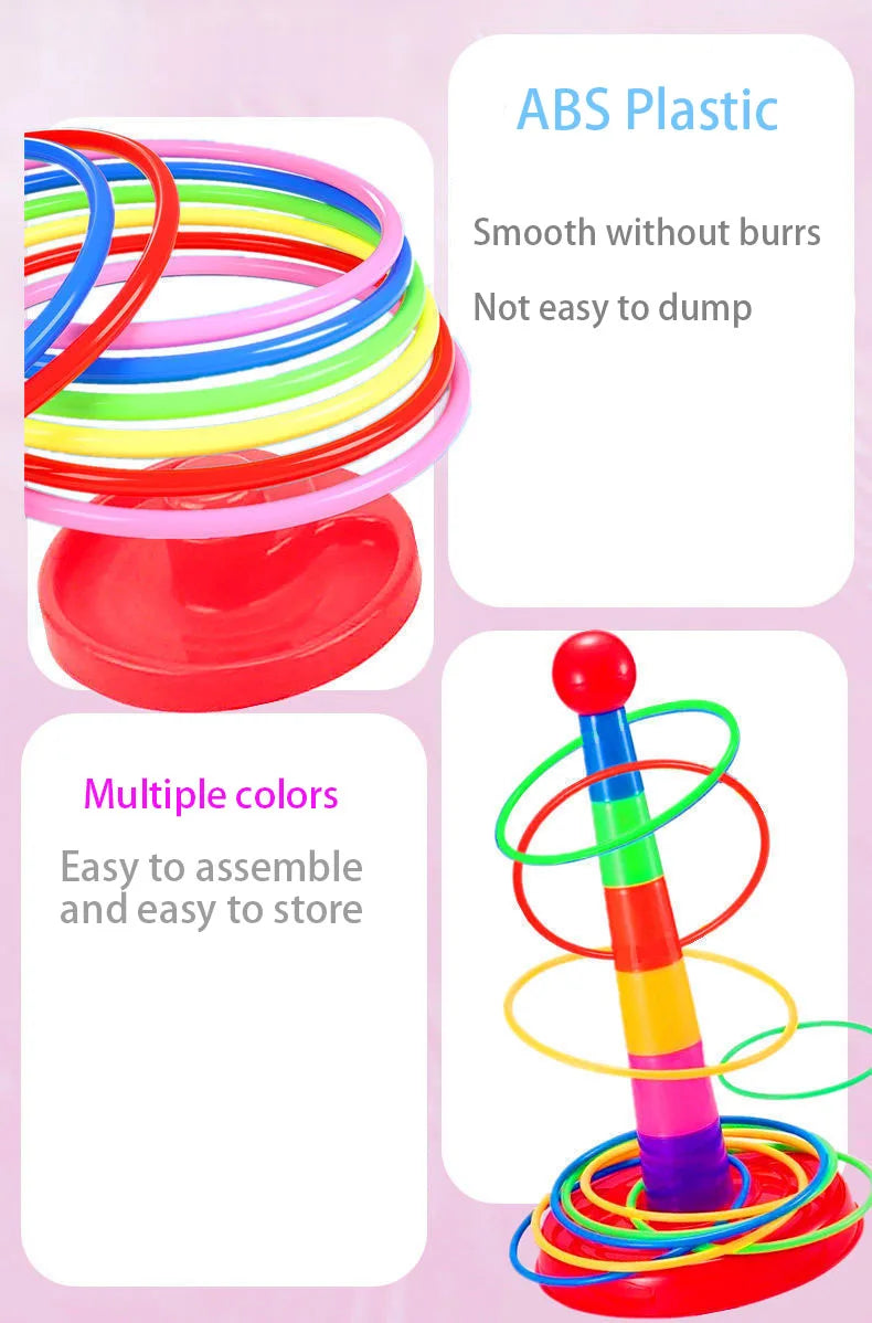 Ring Toss & Stacking Tower Game for Kids