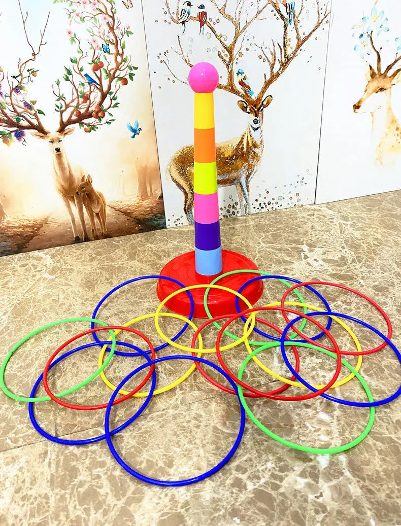 Ring Toss & Stacking Tower Game for Kids