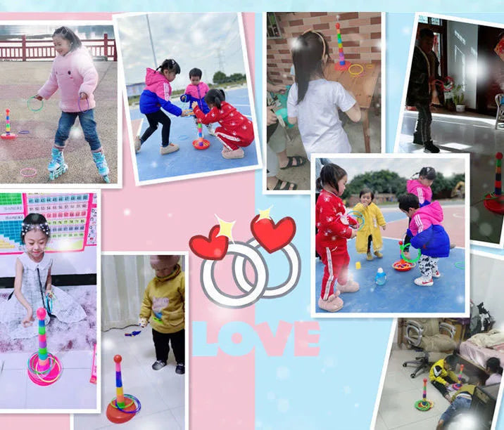 Ring Toss & Stacking Tower Game for Kids