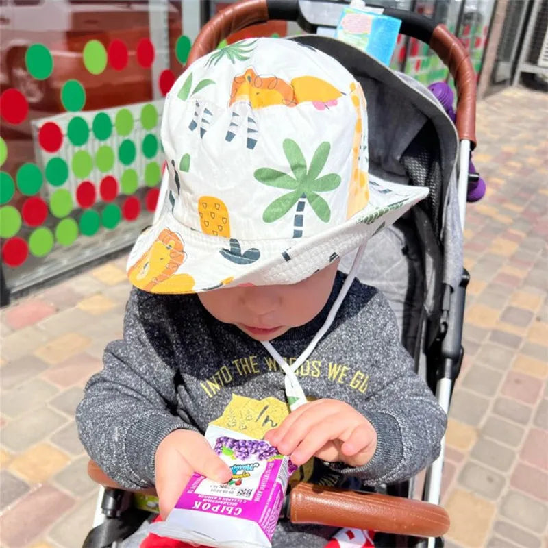 Baby Sun Hat – Cartoon Animal Park Fisherman Hat for Toddlers Ages 3 Months–7 Years