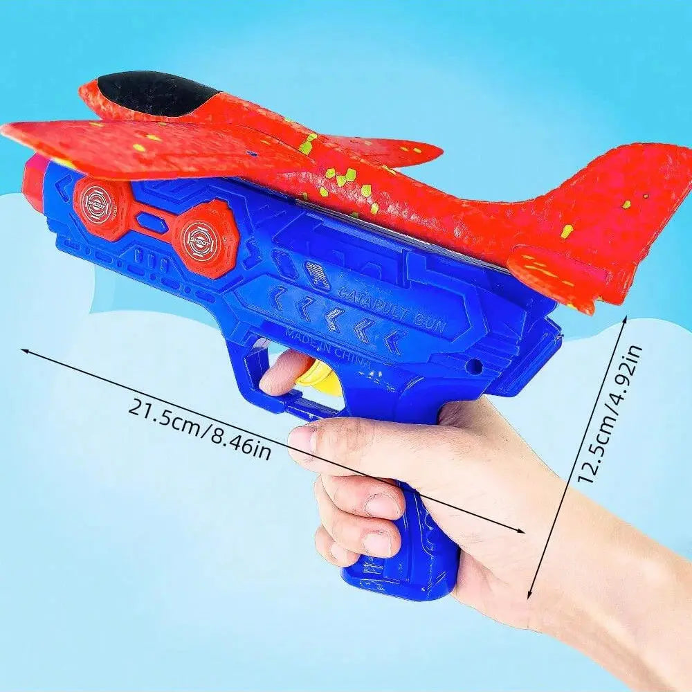 Foam Catapult Planes – Outdoor Glider Launch Set – New gun blue