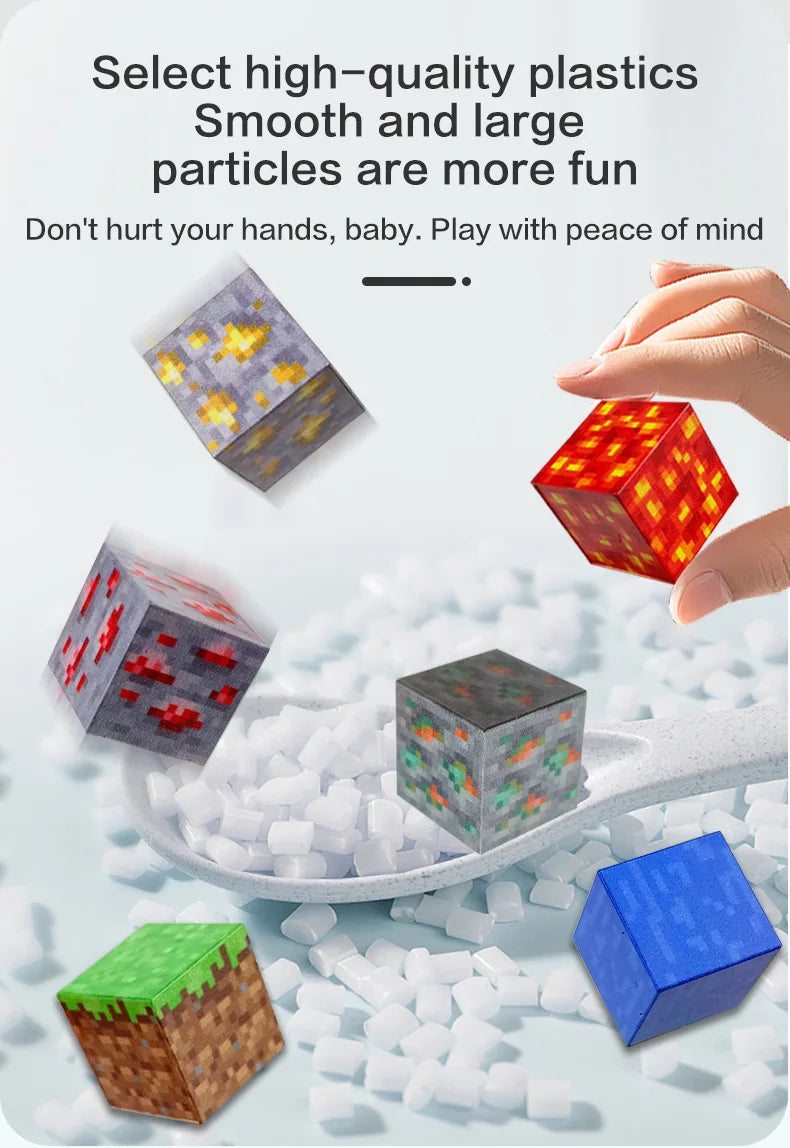 500PCS Magnetic Building Blocks Montessori STEM Educational Sensory Toys Mine World Magnet Cube Gifts For Kids Boys Girls