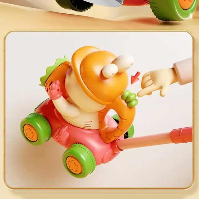 Turnip Rabbit Bubble Lawn Mower Machine Trolley Push with Light Bubbles Soap Blowing Party Outdoor Children's Toy for Kids Gifts