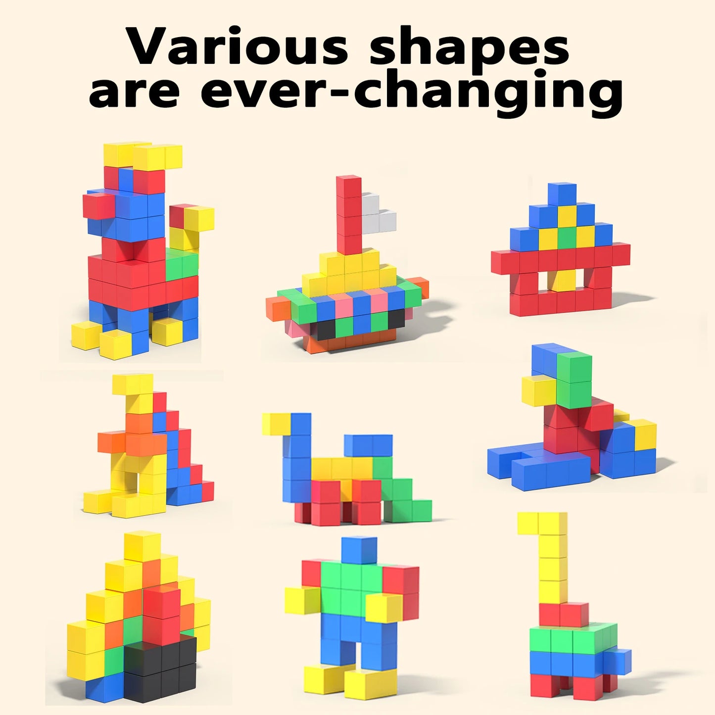 Magnetic Cube Tiles for Toddlers – 32 to 96pcs Sensory STEM Building Toy
