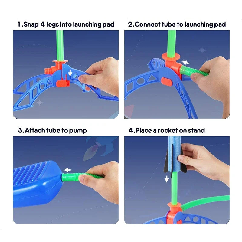 Air-Powered Rocket Launcher Toy for Kids