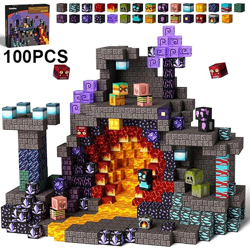 Magnetic Tiles Building Blocks Set – 100 to 300 Pieces STEM Toy for Kids