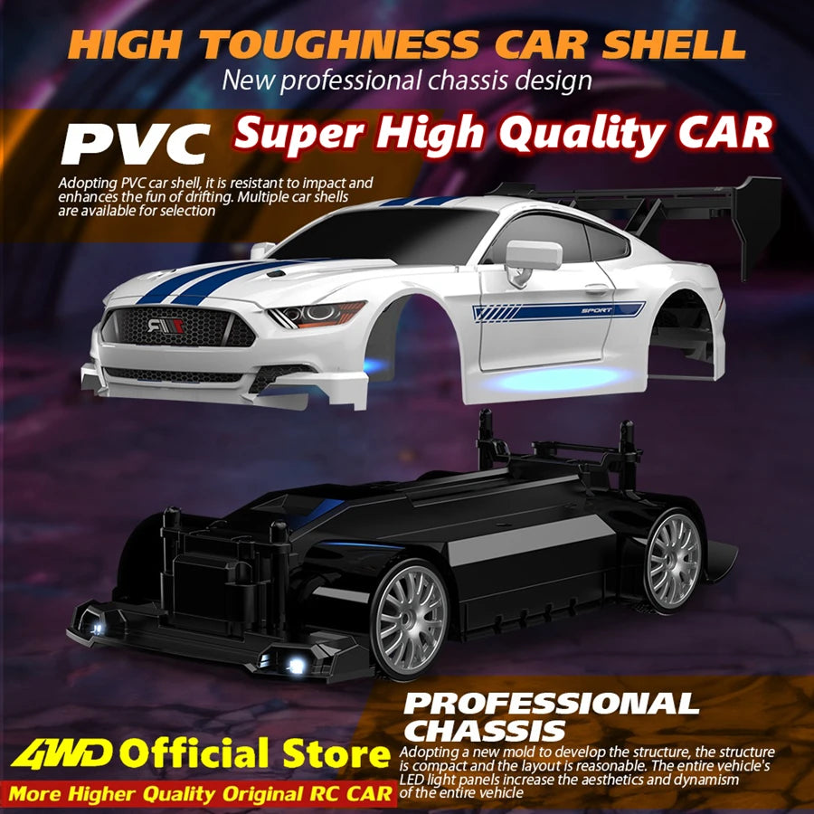 4WD RC Drift Car – GTRPRO 1:24 Scale Racing Car with LED Lights