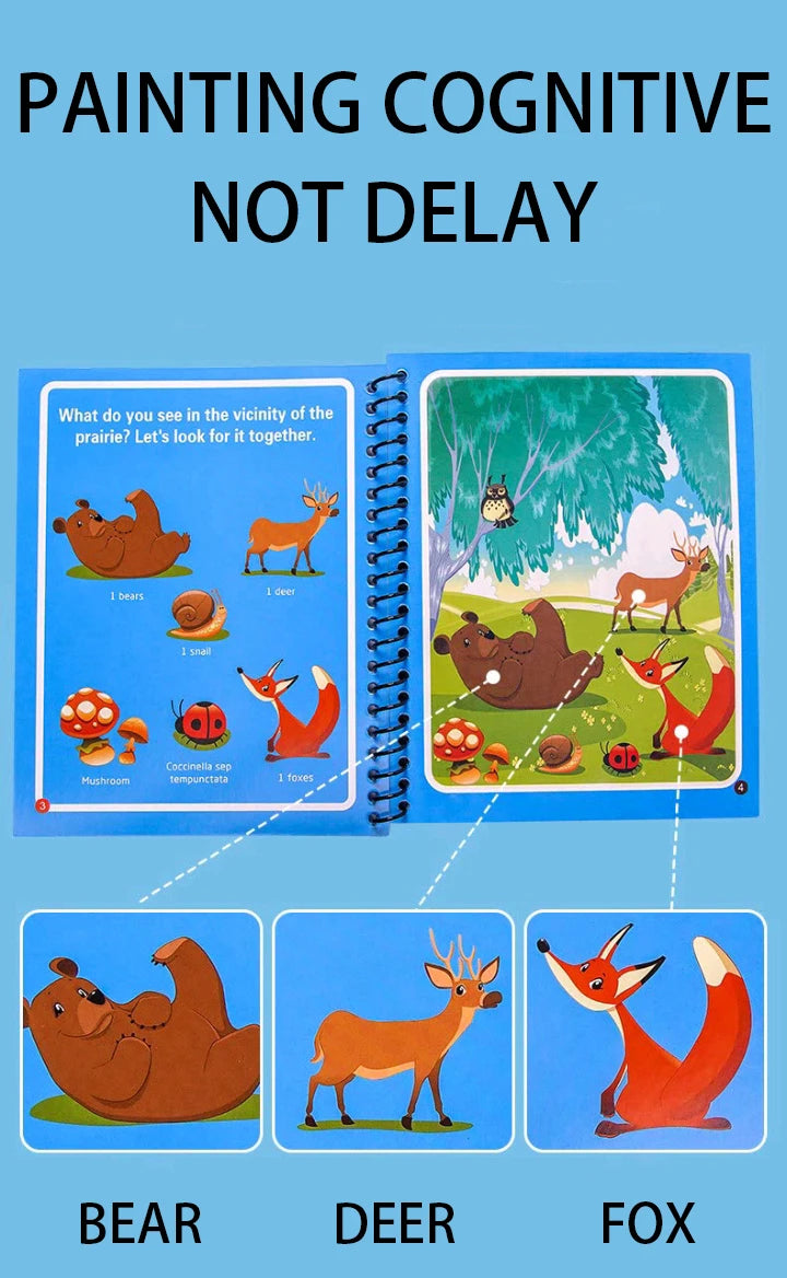 Magic Water Drawing Book – Reusable Montessori Coloring Toy for Kids