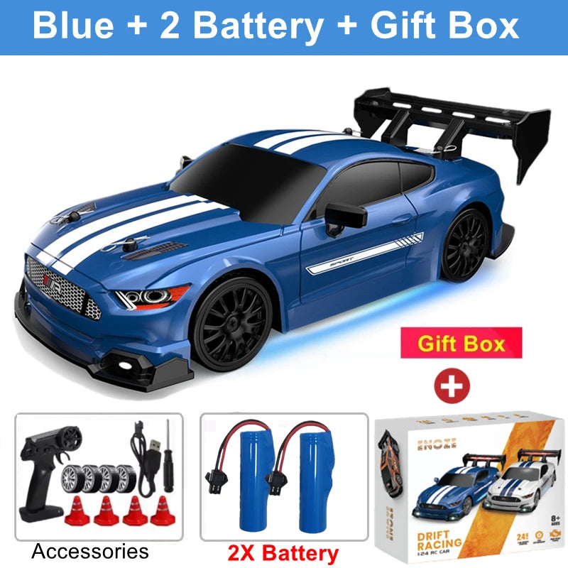 4WD RC Drift Car with LED Lights – 2.4GHz High Speed Off-Road Racing Truck