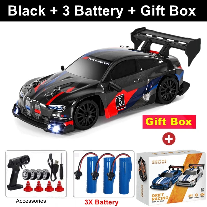 4WD RC Drift Car – GTRPRO 1:24 Scale Racing Car with LED Lights
