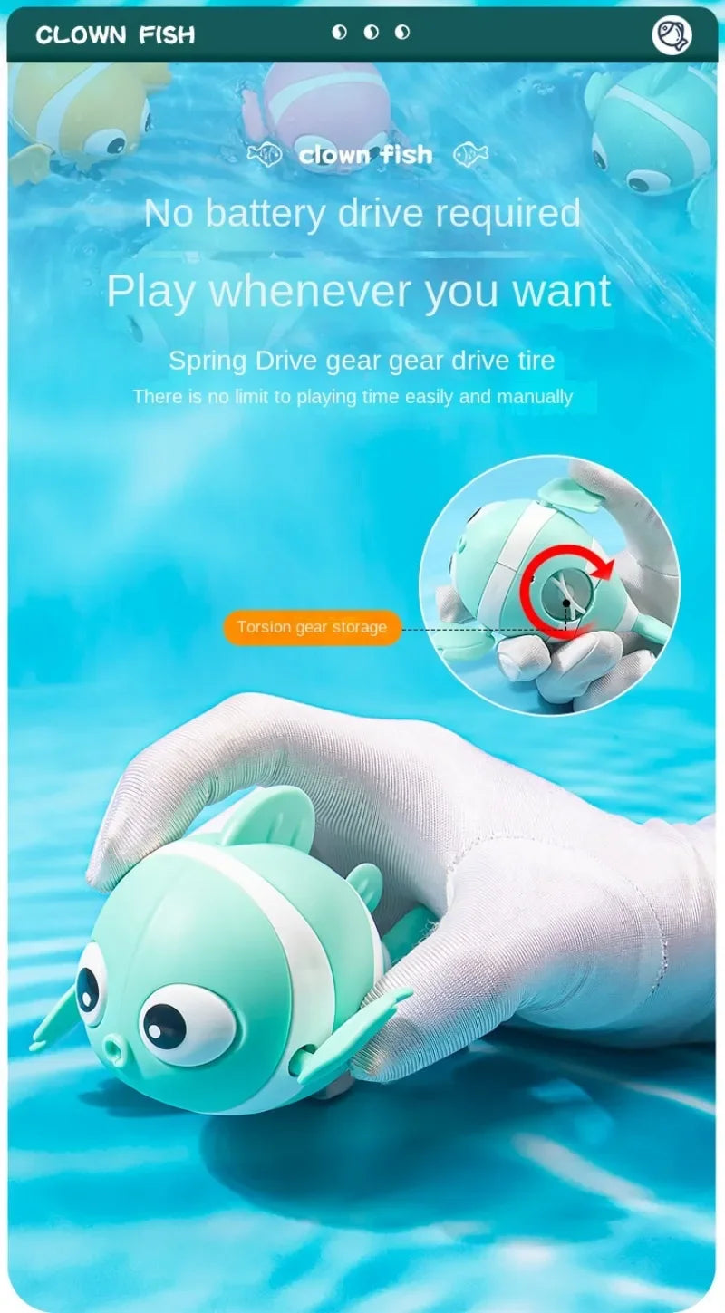 Wind-Up Clown Fish Bath Toy for Babies & Toddlers
