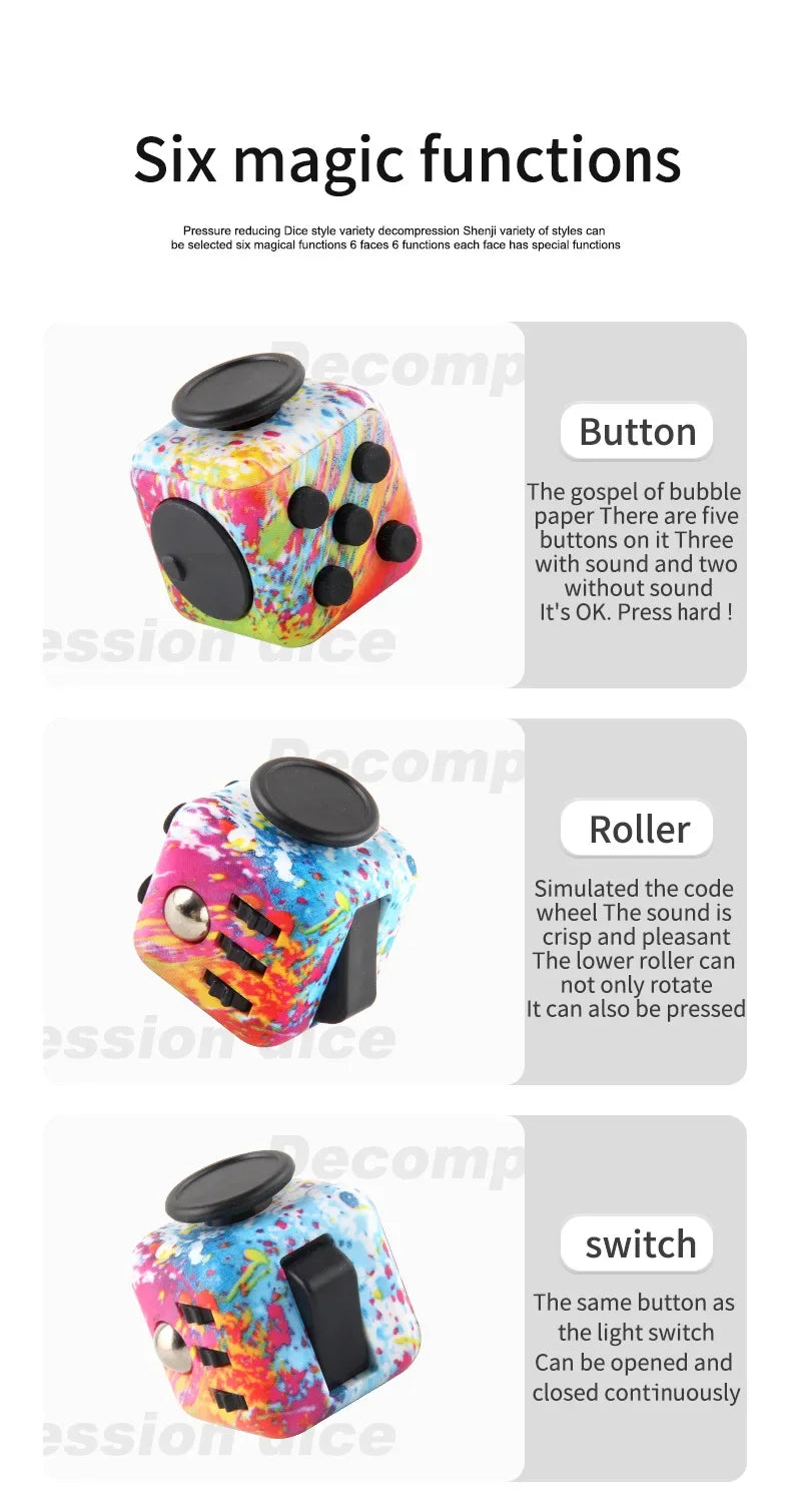 Fidget Stress Relief Dice Toy for Kids & Adults
