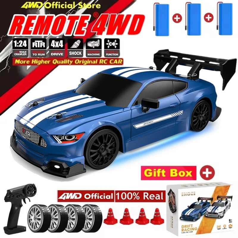 4WD RC Drift Car – GTRPRO 1:24 Scale Racing Car with LED Lights