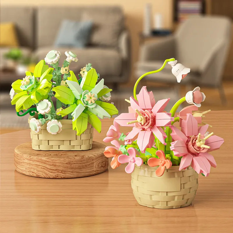 DIY Flower & Plant Building Blocks Set