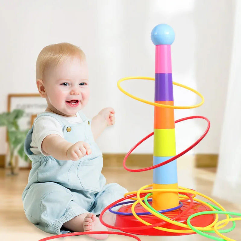 Ring Toss & Stacking Tower Game for Kids