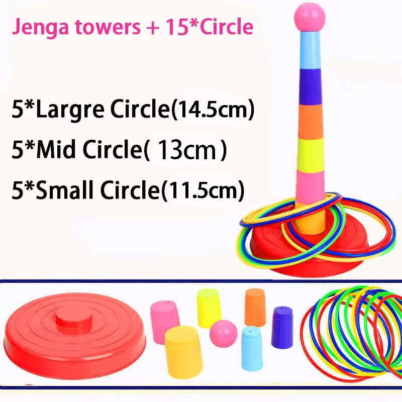 Ring Toss & Stacking Tower Game for Kids