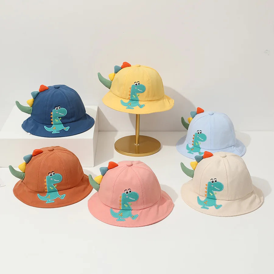 Kids Dinosaur Bucket Hat – Cotton Sun Protection Hat for Boys & Girls Ages 1–4