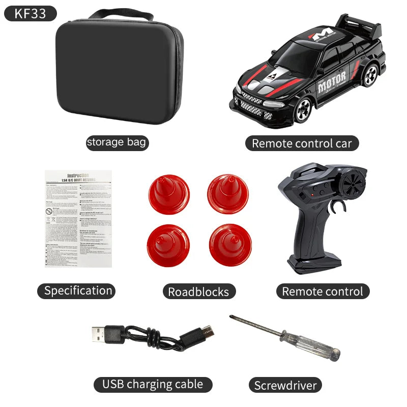 KF20 1:64 Mini Drift RC Car – 4-Wheel Remote Control Desk Racing Toy