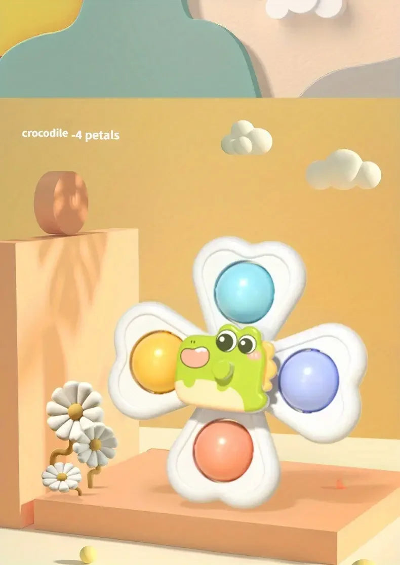 Suction Cup Spinner Toy – Baby Bath Sensory & Stress Relief Set (3-Pack)