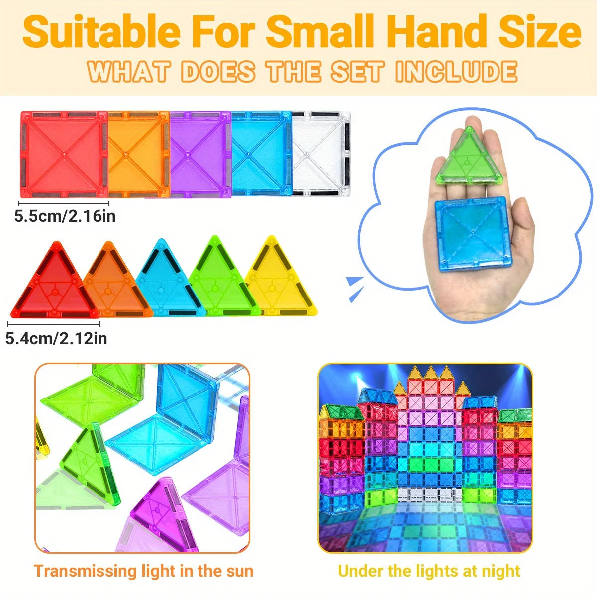 Magnetic Tiles Creativity Set – 30, 50, or 100 Pieces for Kids Ages 4-6