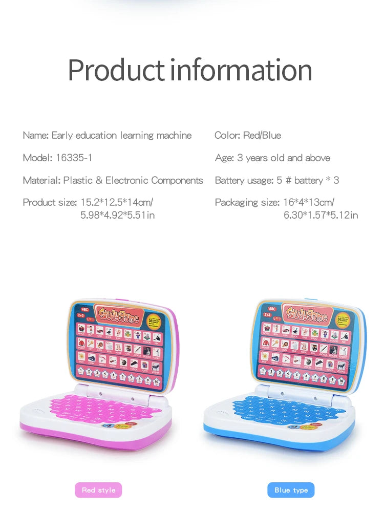 English Learning Laptop Toy – ABC, Numbers & Music for Kids 3+
