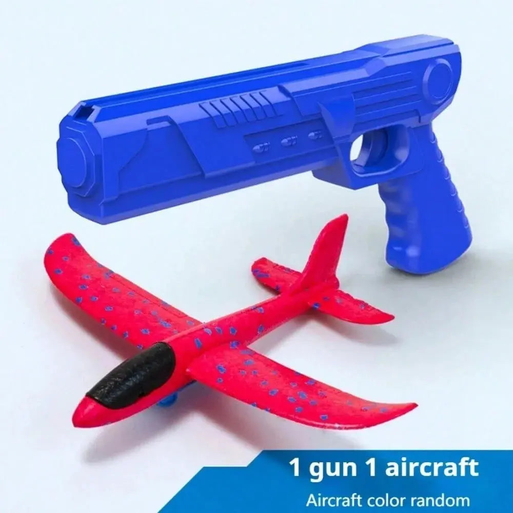 Foam Catapult Planes – Outdoor Glider Launch Set – Small gun blue