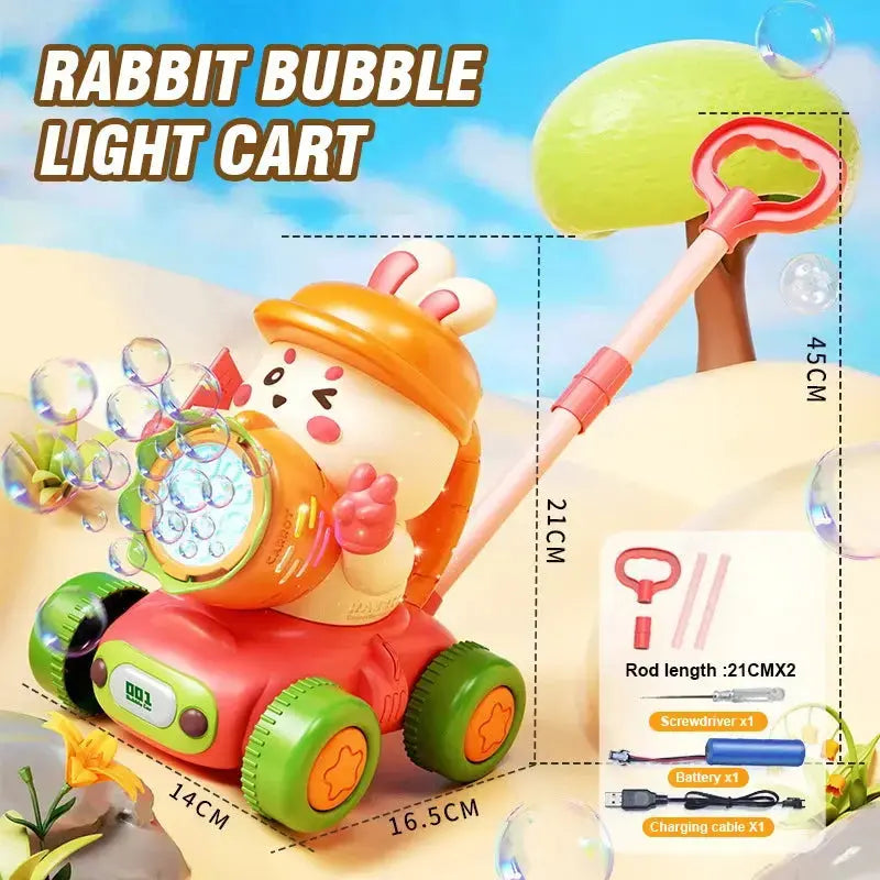 Bunny Bubble Lawn Mower – Light-Up Push Toy – rabbit