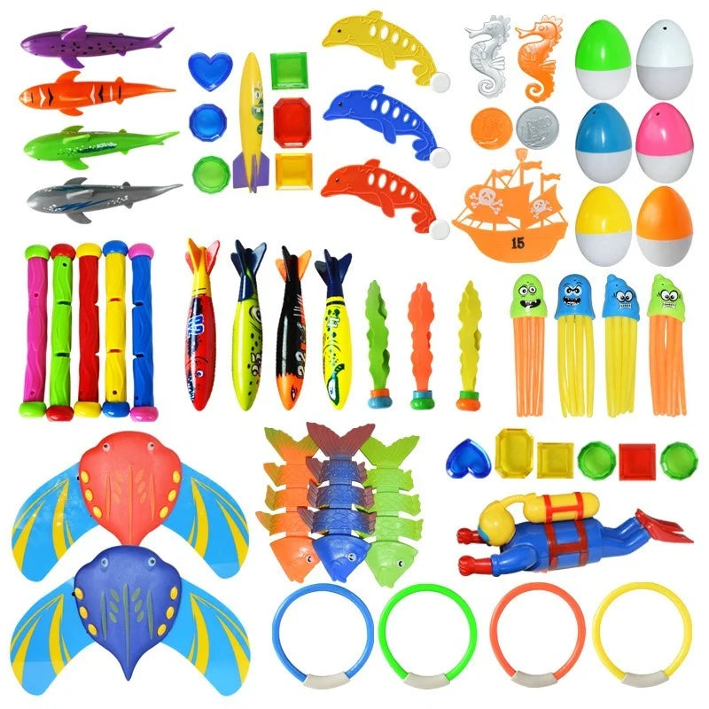 Kids Pool Diving Toy Set – Shark, Rocket & Ocean Friends