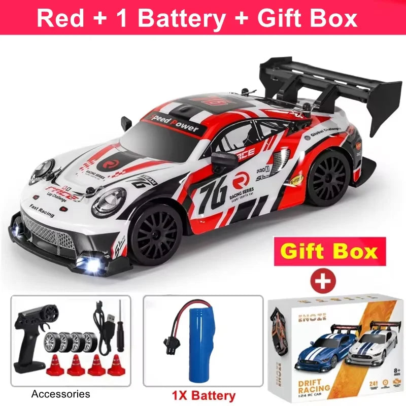 4WD RC Drift Car – GTRPRO 1:24 Scale Racing Car with LED Lights