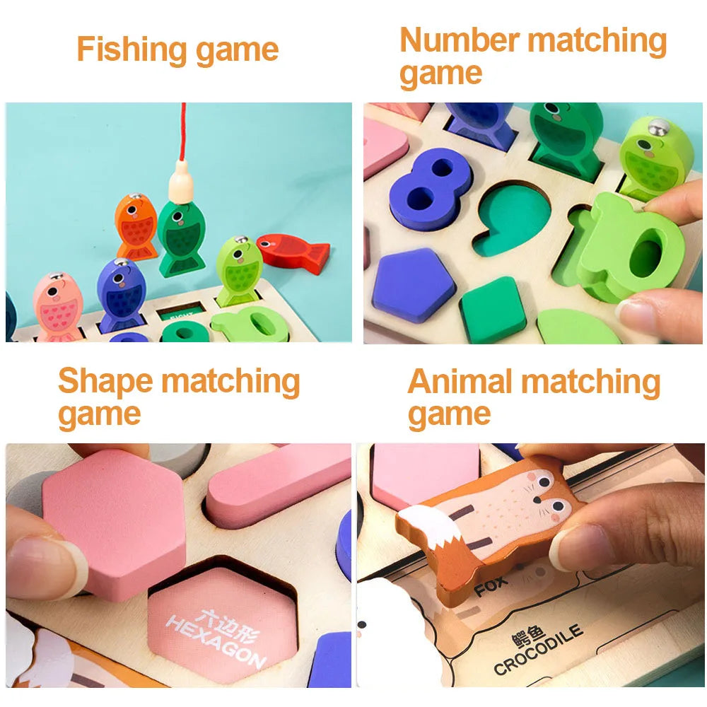 Montessori Wooden Busy Board – Shape & Number Matching Toy