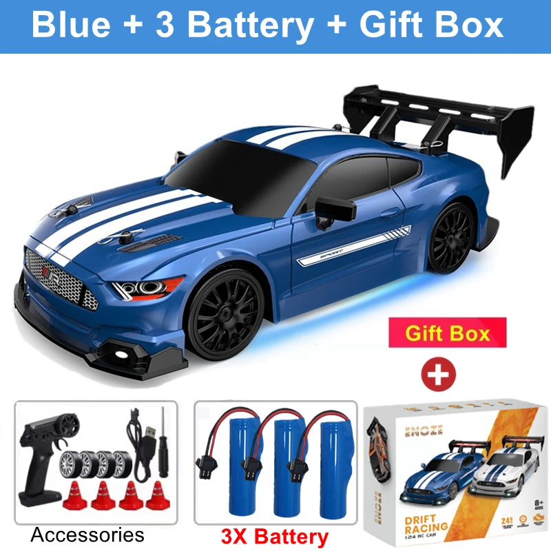 4WD RC Drift Car with LED Lights – 2.4GHz High Speed Off-Road Racing Truck