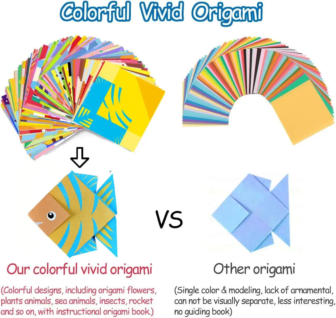 Origami Paper Craft Kit – 30 or 96 Sheets with Guide Book