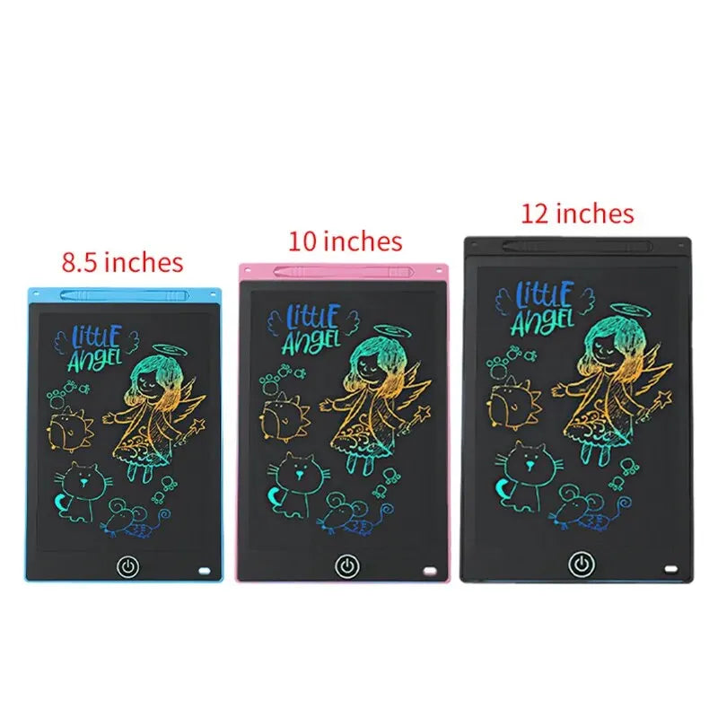 LCD Drawing Tablet for Kids – Rechargeable Erasable Writing Board 6.5–12 Inch