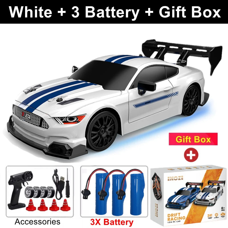 4WD RC Drift Car with LED Lights – 2.4GHz High Speed Off-Road Racing Truck