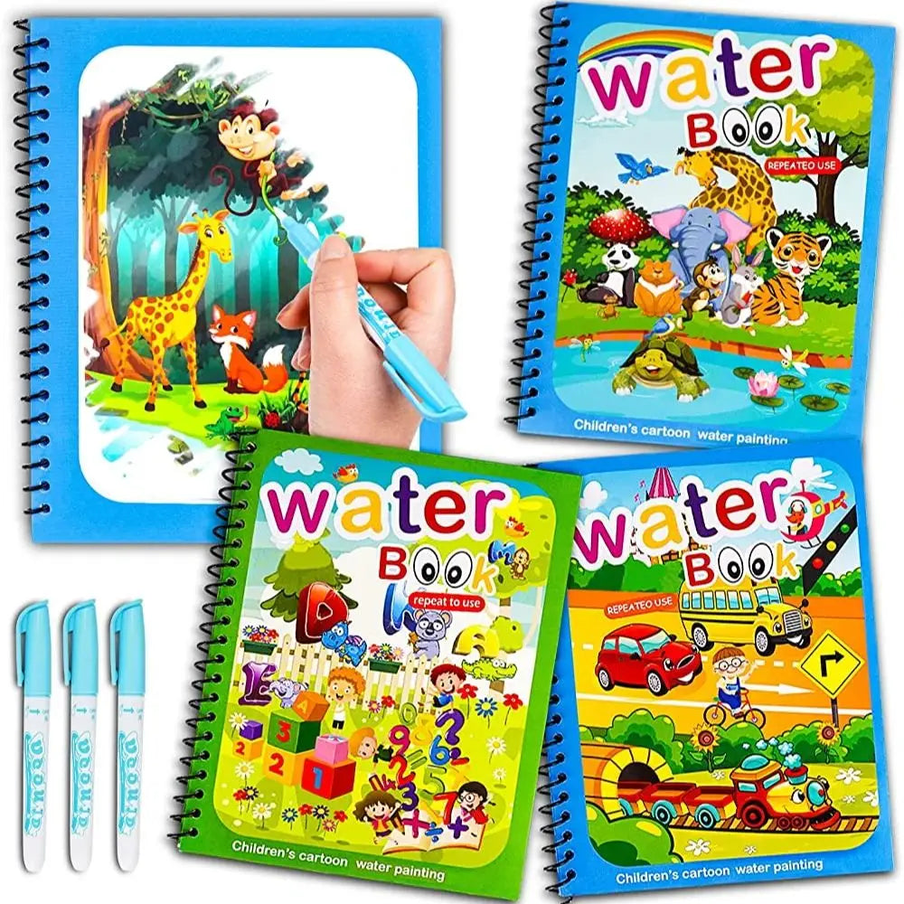 Magic Water Drawing Book – Reusable Montessori Coloring Toy for Kids