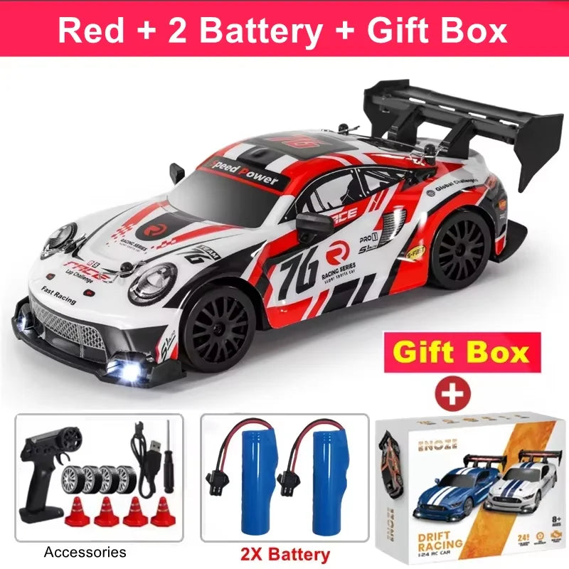 4WD RC Drift Car – GTRPRO 1:24 Scale Racing Car with LED Lights