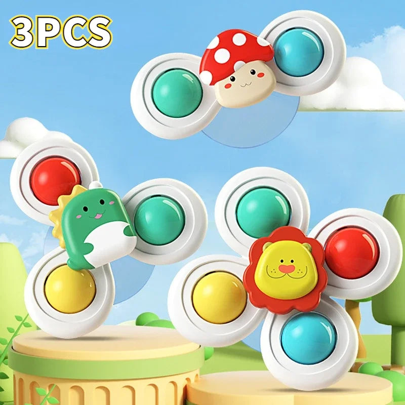 Suction Cup Spinner Toy – Baby Bath Sensory & Stress Relief Set (3-Pack)